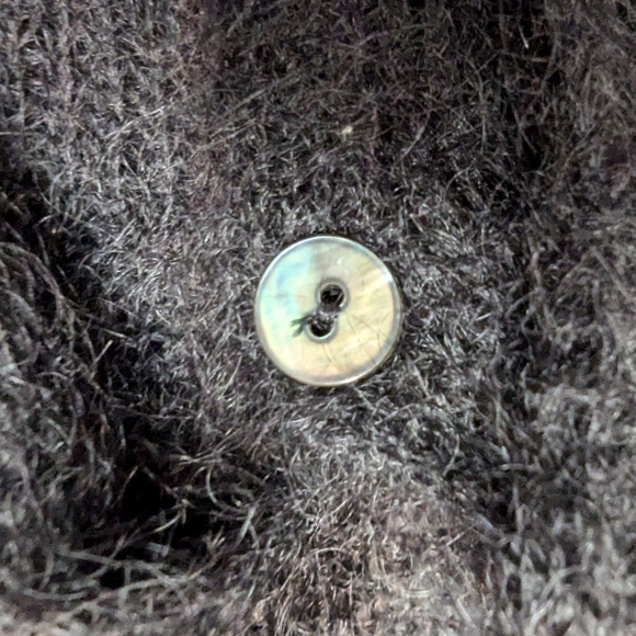 Margaret O'Leary Black Ruffle Flare Sleeve Button Cardigan Size 1 (XS/S) Mohair - Picture 12 of 16